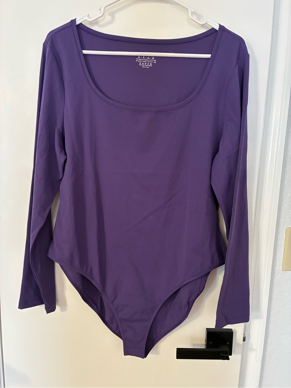 Long Sleeve Scoop Neck Bodysuit - Deep Purple